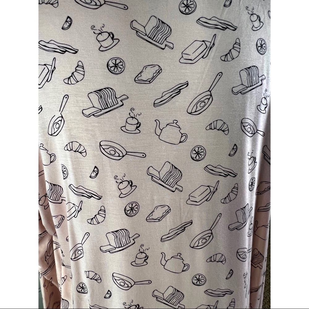AQS Cooking Breakfast Light Pink Pajama Set PJS XXL - Picture 8 of 11